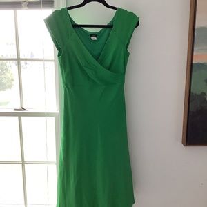 100% silk green j.crew dress size 6